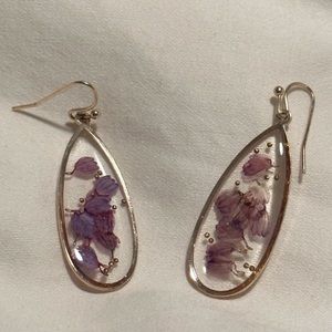 Purple pressed flower earrings 🌸💜